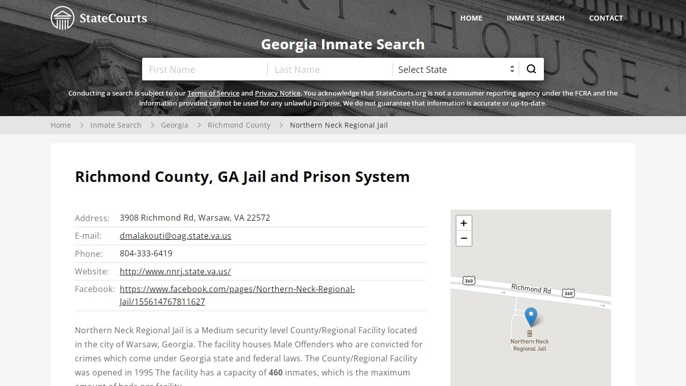 Northern Neck Regional Jail Inmate Records Search, Georgia ...